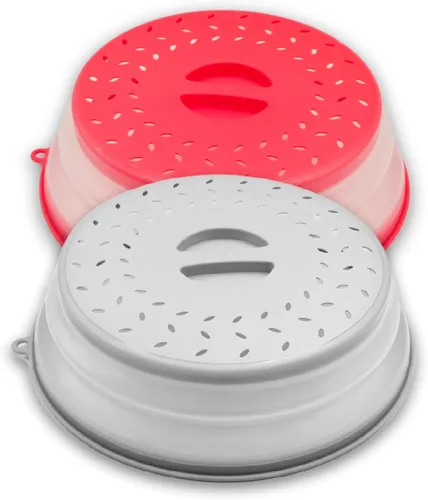 Miniatura 9 de Cubierta para salpicaduras de microondas de 10.5 pulgadas, cubierta plegable de silicona para salpicaduras de alimentos, cubre el plato y el plato