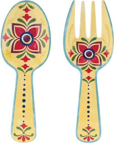 Miniatura 10 de UP ware Blue Rooster - Servidores de ensalada de melamina, juego de utensilios para servir, incluye tenedor y cuchara para tirar ensalada, pasta
