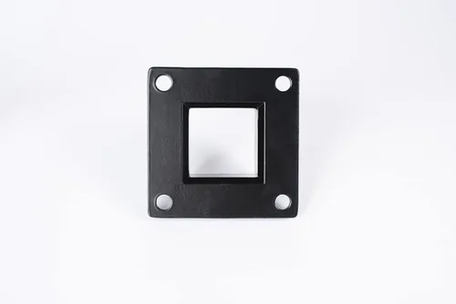 Miniatura 5 de Brida de poste de montaje en el suelo para poste de valla cuadrada de 2 pulgadas y barandilla de cubierta, resistente, aluminio, negro