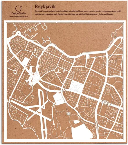 Miniatura 126 de O3 Design Studio Aberdeen - Mapa de papel cortado en papel blanco de 12 x 12 pulgadas