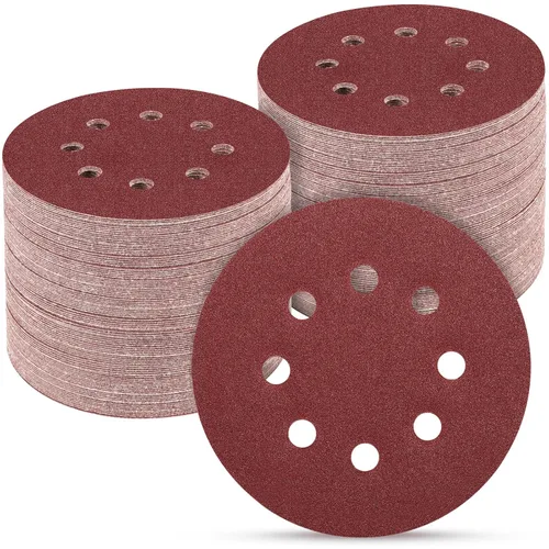 Miniatura 36 de 165 piezas, discos de lija de 5 pulgadas redondos, papel de lija de gancho y bucle para lijadora orbital aleatoria, grano 40 60 80 120 150 240 320