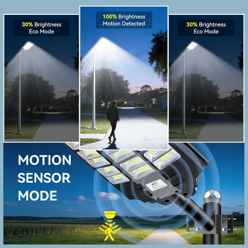 Miniatura 5 de VOOJOY Luces solares de calle de 8000 W para exteriores, impermeables, del atardecer al amanecer, luces solares al aire libre, luz LED de seguridad
