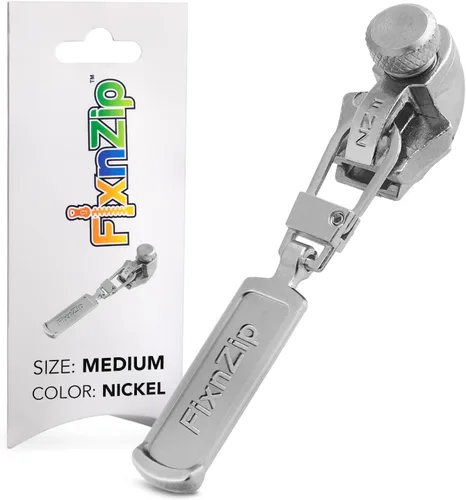 Miniatura 10 de FixNZip Paquete de reparación de cremallera de níquel negro pequeño, mediano y grande Reemplazo universal sin costuras deslizante para todas