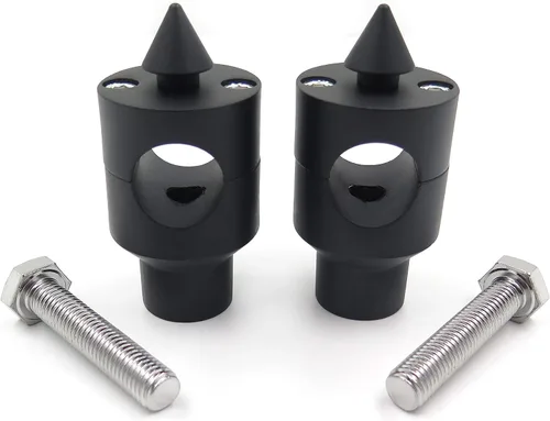 Miniatura 3 de SMT-Shorty Spike - Elevador de manillar redondo de 1 pulgada compatible con Harley Kawasaki Suzuki Yamaha Honda Chrome [B00V2ZK5OS] Cromado