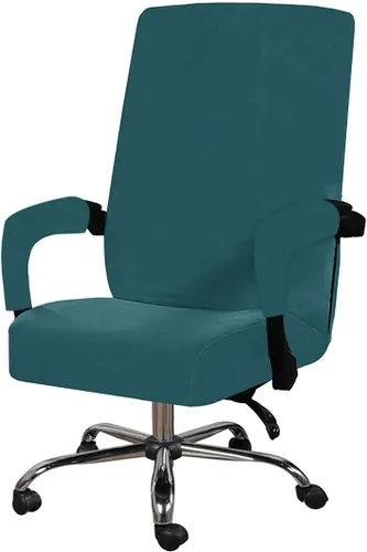 Miniatura 9 de Funda para silla de oficina con fundas para reposabrazos, funda elástica de terciopelo suave para silla de escritorio, fundas protectoras para silla