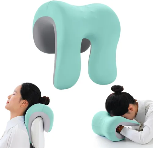 Miniatura 11 de chislim Soporte de cuello para silla de oficina, almohada de escritorio de espuma viscoelástica para siesta, funda lavable, se adapta a la mayoría