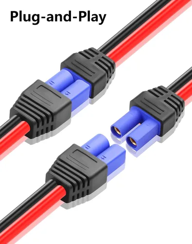 Miniatura 4 de CERRXIAN Conector EC5 hembra a macho, cable de extensión 10AWG EC5 con placa anti-reversa para cargador de batería de avión RC - 7.87 pulgadas