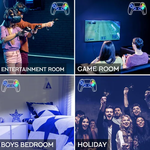 Miniatura 7 de Letrero de Neón para Juego, Letrero de LED en Forma de Joystick para Decoración de Habitación de Juego, Letrero de Neón de Juegos para Decoración