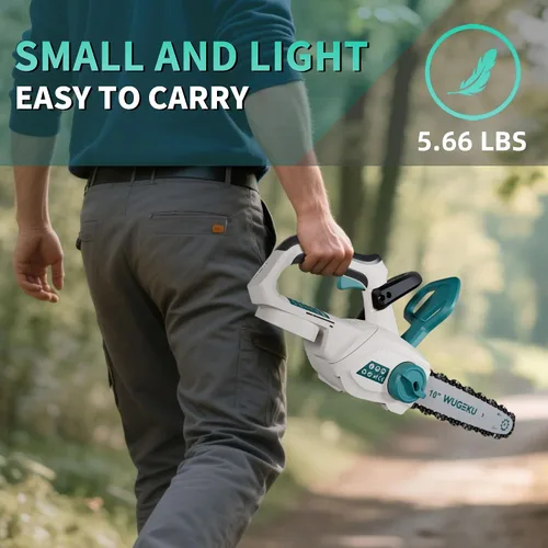 Miniatura 7 de Motosierra eléctrica de 12 y 10 pulgadas inalámbrica, herramienta solo para baterías Makita, motosierras de batería sin escobillas, 4 cadenas