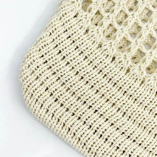Miniatura 7 de ENBEI Bolso de playa plegable para mujer, lavable y ligero, bolso de hombro tejido ecológico para viajes, compras, regalos Blanco-A