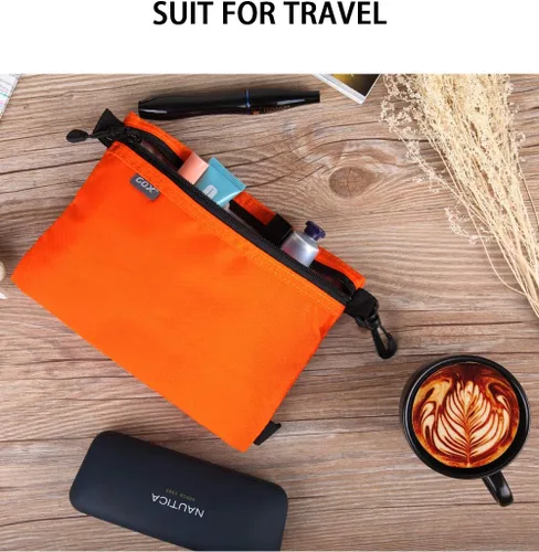 Miniatura 9 de GOX Bolsa de aseo pequeña para hombre, bolsa de cosméticos a granel, kit de dopp, bolsa de transporte con cremallera, organización, bolsa de nailon