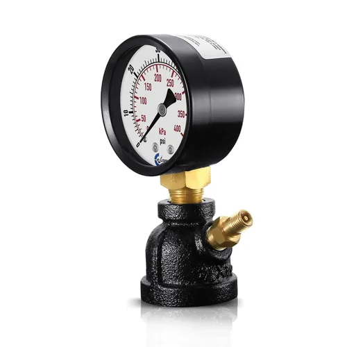 Miniatura 4 de Medidor de presión de prueba de gas, conexión FNPT de 1", válvula de latón, conjunto de cuerpo de acero con revestimiento de cromo.