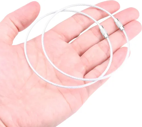 Miniatura 7 de Paquete de 100 llaveros de alambre grandes de 6 pulgadas, llavero de metal a granel para etiquetas de equipaje al aire libre (grueso: 0.079 pulgadas)
