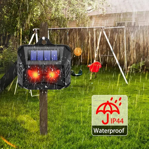 Miniatura 6 de Paquete de 8 repelentes solares nocturnos de animales para exteriores con ojos depredadores rojos, luces disuasorias de animales nocturnos