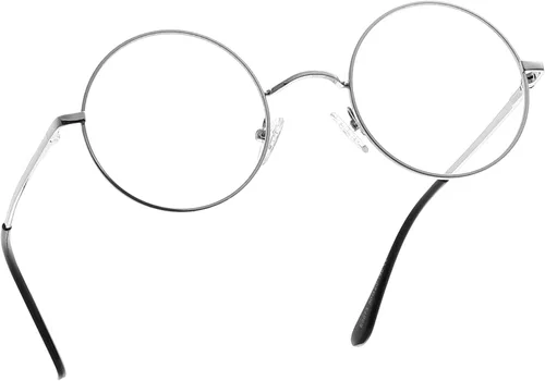 Miniatura 13 de Lentes de bloqueo de luz azul para mujeres y hombres, marco de metal redondo, lentes transparentes para computadora de 1.969 in