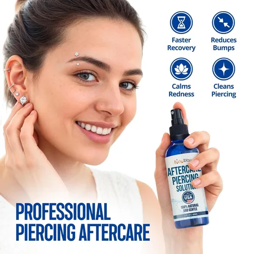 Miniatura 2 de BodyJ4You Piercing post-cuidado en aerosol – Solución salina Piercings Lavado de heridas Salina Estéril – Eliminación de golpes queloides Oído