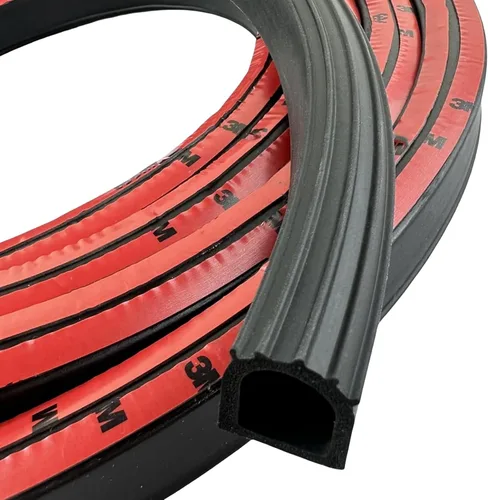 Miniatura 4 de Moyishi Tira de sello de goma para puerta en forma de D, sello deslizante de 1 pulgada, goma EPDM autoadhesiva, burlete para llenar huecos, aplicar