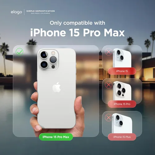 Miniatura 2 de elago Funda compatible con iPhone 15 Pro Max, de silicona líquida, funda protectora de cuerpo completo, a prueba de golpes, funda delgada