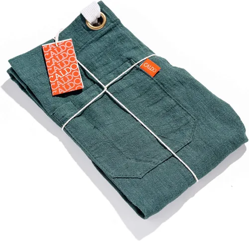 Miniatura 6 de Caldo - Delantal de cocina de lino con peto, delantal de lino ajustable con bolsillos para hombre y mujer (Abeto)