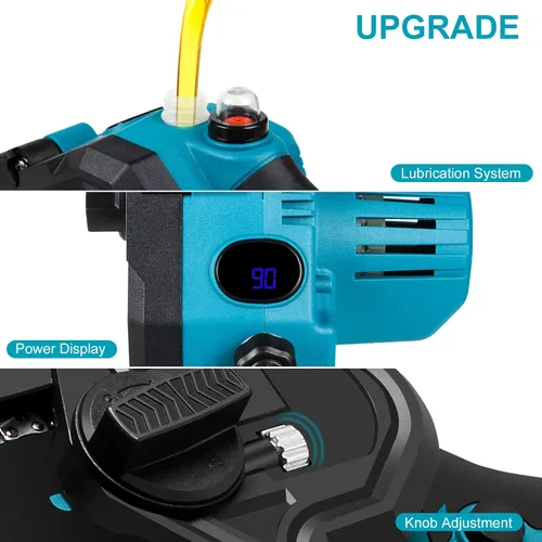 Miniatura 5 de OneLeaf Mini motosierra eléctrica inalámbrica con 2 baterías y 3 cadenas, motosierra pequeña de 6 pulgadas, funciona con pilas, portátil de mano