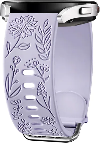 Miniatura 22 de Samsung Galaxy - Correa deportiva de silicona grabada con girasol de 1.575 pulgadas/1.732 pulgadas, para mujeres y hombres Marrón