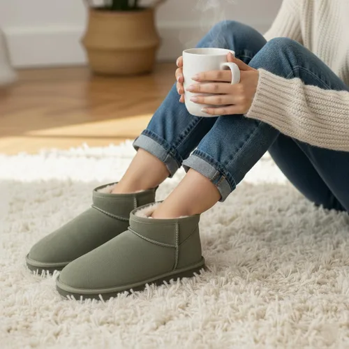 Miniatura 78 de CUSHIONAIRE, Hip 2 - Botas de nieve de gamuza auténtica para mujer, sin cordones, con cómodo forro de piel de oveja sintética + espuma viscoelástica
