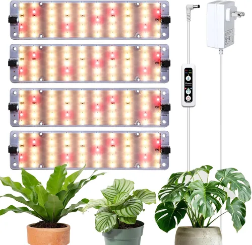 Miniatura 10 de Luces de cultivo DOMMIA, luces de cultivo enlazables de 40W para plantas de interior de espectro completo, temporizador de 6/12/16h, luces