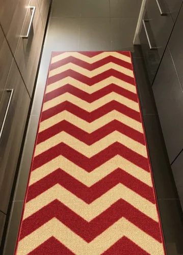 Tapetes con revestimiento trasero de caucho y diseño en zig zag - para entrada de mascotas, baño, pasillo, sala de estar, comedor, cocina, de la