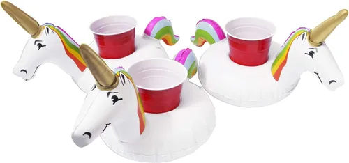 Miniatura 9 de GoFloats Inflatable Pool and Hot Tub Drink Holders (3 Pack) (Choose - Unicorn, Flamingo, Palm Tree and More)