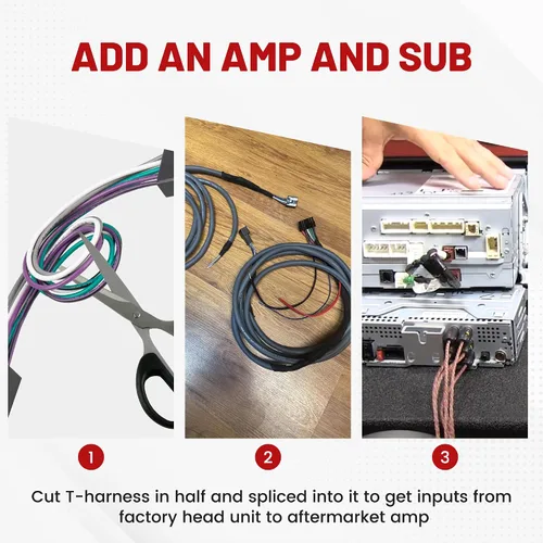 Miniatura 4 de RED WOLF Adaptador Conector de Arnés en T para Amplificador Subwoofer de Radio de Automóvil Compatible con Toyota Camry 2018-2023, Tacoma RAV4