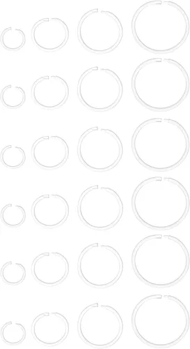 Tucnoeu 24 piezas de anillos de nariz transparentes y anillo de tabique transparente, retenedores de oreja de aro de plástico, anillos de nariz de