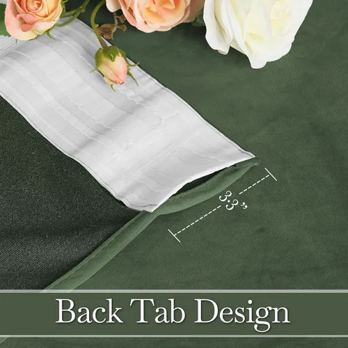 Miniatura 3 de RYB HOME Cortinas elegantes de terciopelo verde de 108 pulgadas de largo, bloqueo de luz, aislamiento térmico, elegantes cortinas de terciopelo