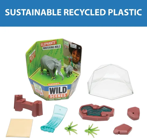 Miniatura 4 de Wild Scenes Elephants' Watering Hole - Kit de cultivo y juego respetuoso con el medio ambiente, juguete de conservación de vida silvestre, juego