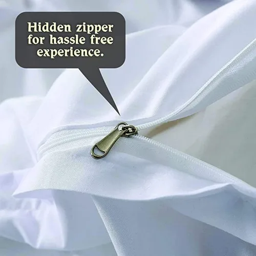 Miniatura 2 de Pashmina Juego de funda de edredón con ropa de cama ecológica de hotel, juego de 600 amenazas tamaño matrimonial de 1 funda de edredón y 2 fundas