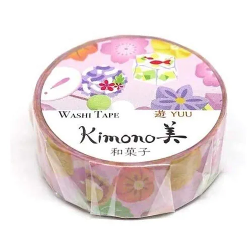 Kamiiso Cinta Washi Wagashi de postre japonés, 0.591 in, kimono para álbumes de recortes, álbum de fotos DIY