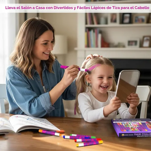 Miniatura 4 de Desire Deluxe - Regalos para Niñas Tiza para Cabello 10 Bolígrafos Temporales No Tóxicos Fáciles de Lavar Tinte para Cabello