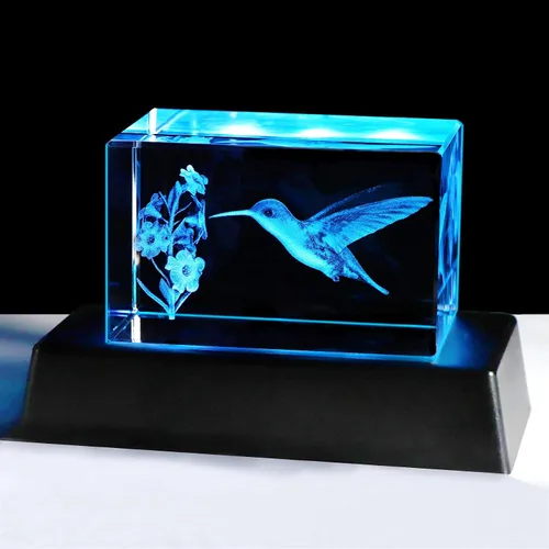 Miniatura 12 de YWHL Regalos de cardenal de cristal para mujeres y hombres: Figurina decorativa cardenal rojo grabada en 3D con láser, luz nocturna, regalos