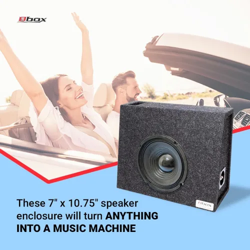 Miniatura 3 de Atrend - Caja de subwoofer universal con ventilación estilo camión de 8 pulgadas, paneles finales en inglete y Dado, acabado alfombrado premium