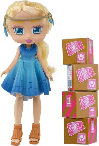 Boxy Girls Jay at Play Rubia con vestido azul