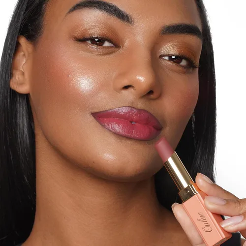 Miniatura 9 de Oulac Lápiz labial ciruela para mujer, lápiz labial mate burdeos, color de labios de cobertura completa, acabado mate satinado, textura crema, SG08