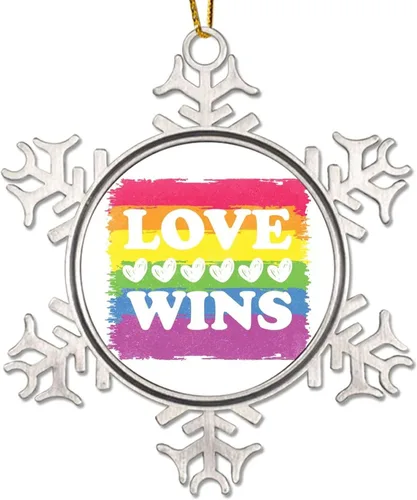 Miniatura 12 de Adornos de Navidad para árbol Love Wins Bisexual Lesbianas Adornos Gay Decoración de árbol de Navidad Recuerdo Bisexual Orgullo Arco Iris Gay LGBTQ