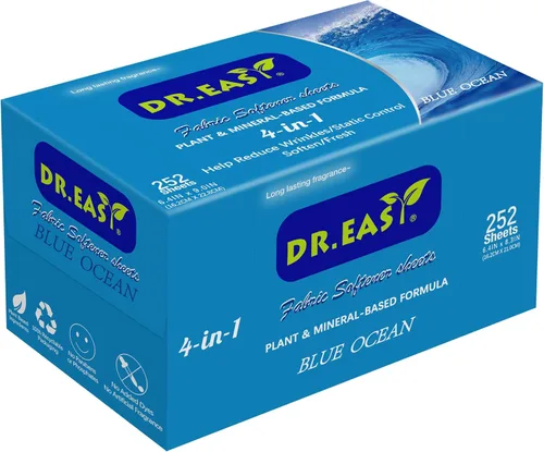 Miniatura 9 de DR.EASY Hojas para Secadora Fórmula a Base de Plantas 252 Unidades Hojas Suavizantes de Tela para Lavandería Aceite Esencial Sunfresh con Aroma Sin