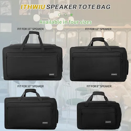 Miniatura 9 de Bolsa de transporte para altavoces con esponja engrosada para gabinetes de altavoces compactos de 10"; de servicio pesado, compatible con QSC K10
