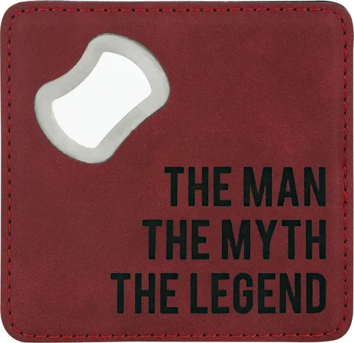 Pavilion Gift Company - The Man The Myth The Legend - Posavasos para abrebotellas de acero inoxidable de 4 pulgadas