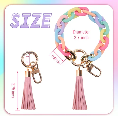 Miniatura 3 de GIEMSON Llavero de silicona para mujer, pulsera con cuentas para automóvil