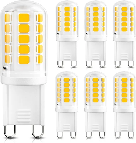 Miniatura 17 de DiCUNO Bombilla LED G9, 2700 K, luz blanca cálida suave, bombillas LED G9 de 4 W, equivalente a halógeno de 40 W, no regulable, 400 LM, base bipin
