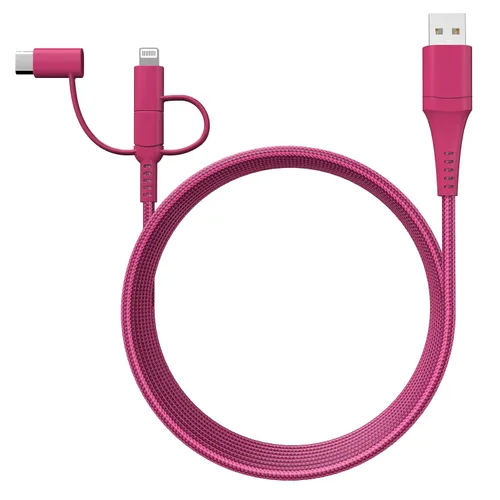 Miniatura 5 de Classy Chargers Cables de carga universales de nailon 3 en 1 para iPhone, Android y más Cable Lightning certificado de 6 pies, tipo C, micro USB
