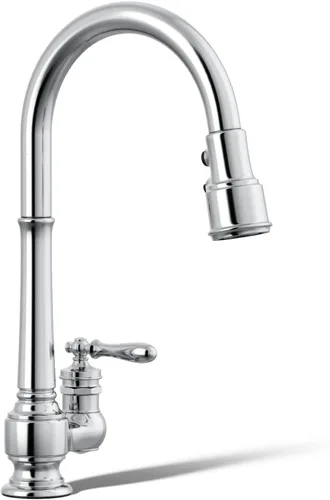 Kohler k-99260 – 2BZ artefactos de un solo orificio fregadero de cocina llave con boquilla plegable de 17-5/8 pulgadas y 3 funciones de rociador,