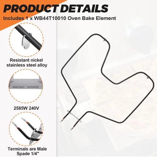 Miniatura 2 de 【MEJORADO】Elemento de horneado WB44T10010 para horno de Beaquicy - Compatible con modelos de horno GE Spectra #jbp64boh1wh, 911.95291990