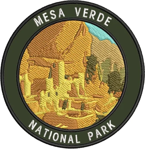 Parque Nacional Mesa Verde - Parche bordado de 3.5 pulgadas para chaleco de ropa, bordado decorativo para coser, emblema de insignia, recuerdo de la